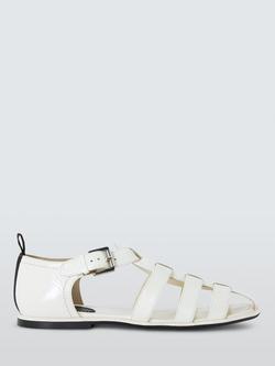 John Lewis Lara Leather Fisherman Sandals, Off White, Off White