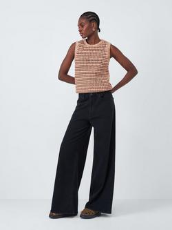 John Lewis Lucia Suede Flatform Closed Toe Fisherman Sandals, Tobacco - view 2, Tobacco