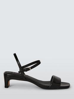 John Lewis Mary Leather Two Part Dressy Strappy Sandals, Black, Black