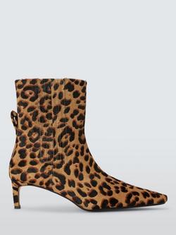 John Lewis Ours Leopard Print Chisel Toe Chelsea Boots, Tan/Multi, Tan/Multi