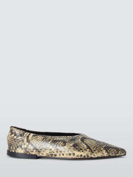 John Lewis Hampton Leather High Cut Smart Ballerina Pumps, Multi