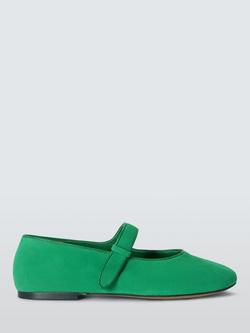 John Lewis Hamstead Suede Buckle Mary Jane Ballerina Pumps, Green, Green