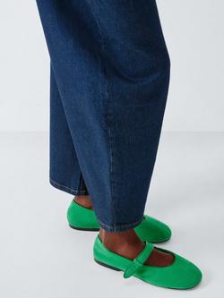John Lewis Hamstead Suede Buckle Mary Jane Ballerina Pumps, Green - view 2, Green