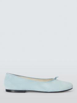 John Lewis Hero Suede Knot Detail Ballerina Pumps, Stone Blue, Stone Blue