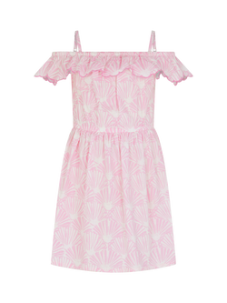 Angels by Accessorize Kids' Cotton Shell Print Dress, Lilac - view 2, Lilac