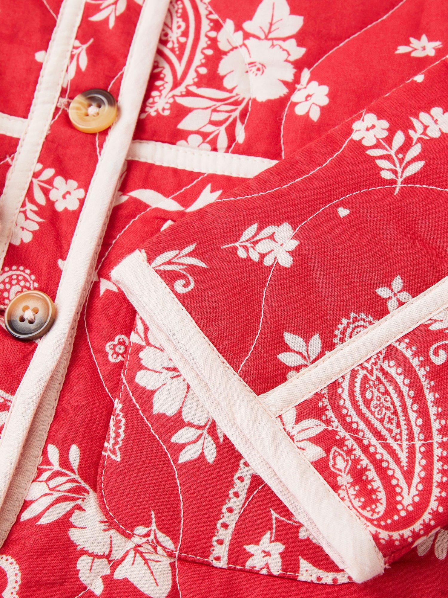 Product image 3 of 4, which shows Angels by Accessorize Kids' Cotton Paisley Jacket, Red, 3-4 years