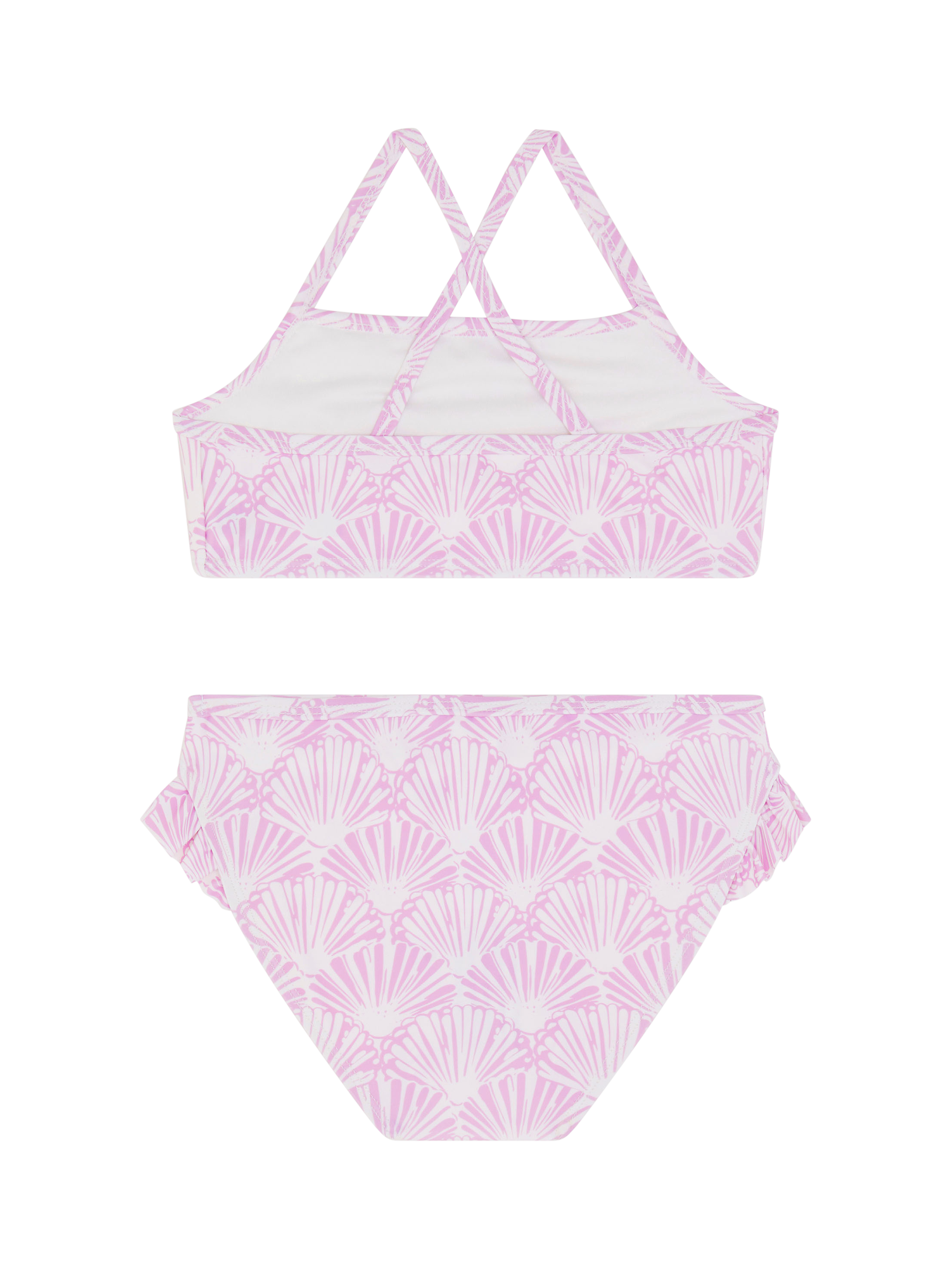 Product image 3 of 4, which shows Angels by Accessorize Kids' Shell Print Bikini, Lilac, 5-6 years