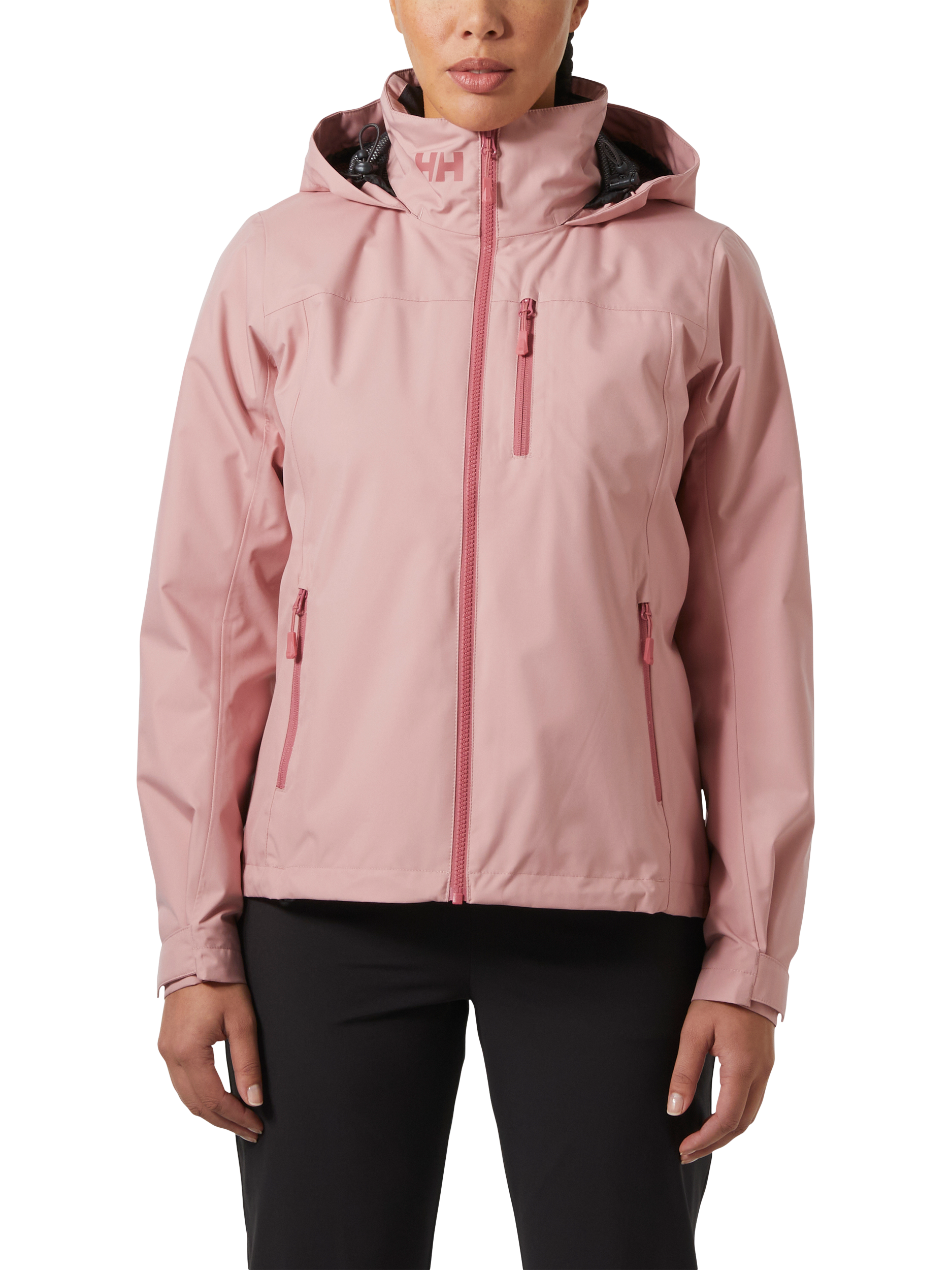 Product image 1 of 4, which shows Helly Hansen Women's Crew Hooded Midlayer Sailing Jacket 2.0, Pink Salt, S