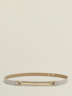 Hobbs Daphne Horsebit Buckle Leather Belt, Light Beige, Light Beige