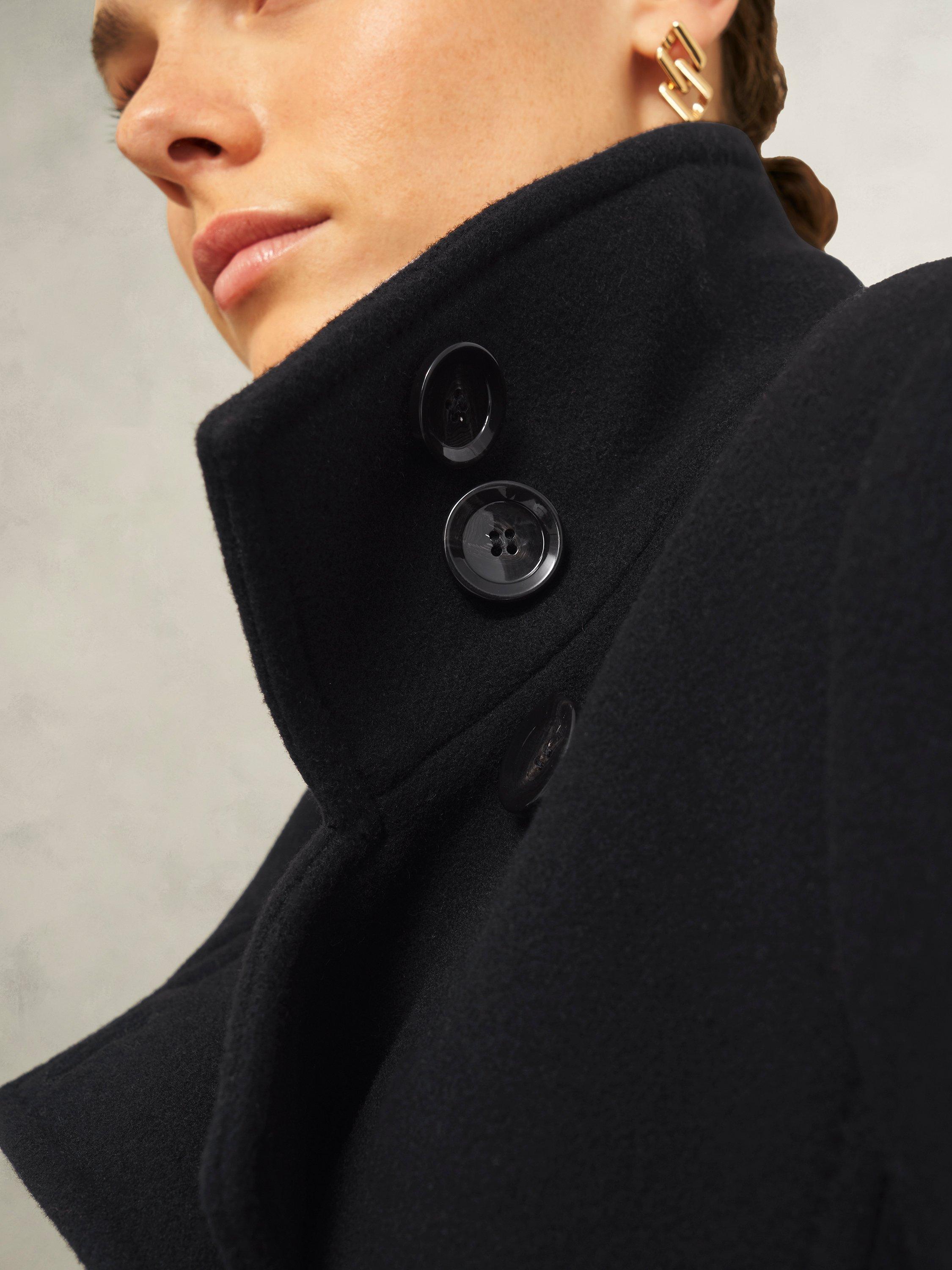 Product image 3 of 6, which shows Hobbs Delilah Wool Rich Coat, Black, 10