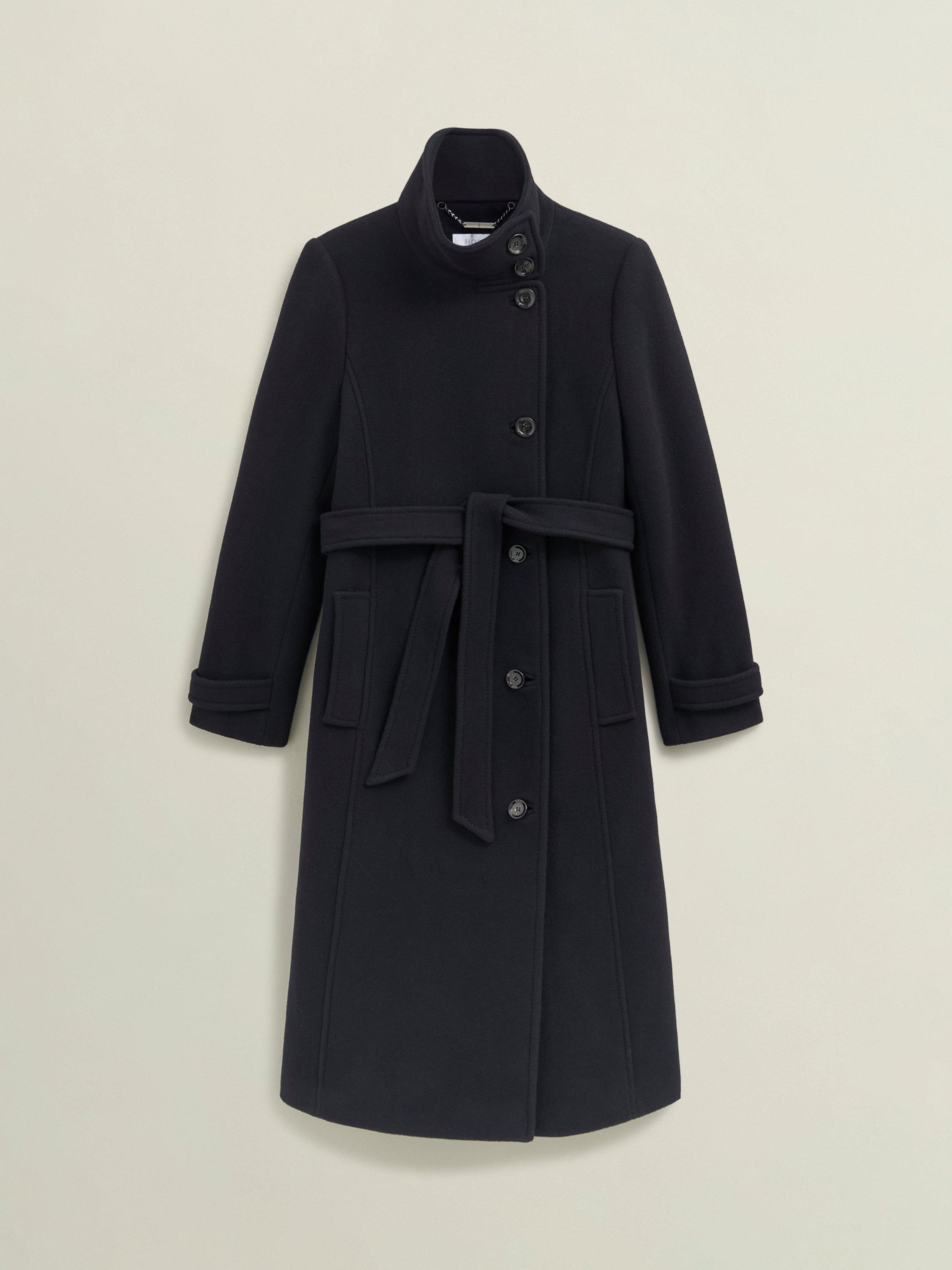Product image 4 of 6, which shows Hobbs Delilah Wool Rich Coat, Black, 10