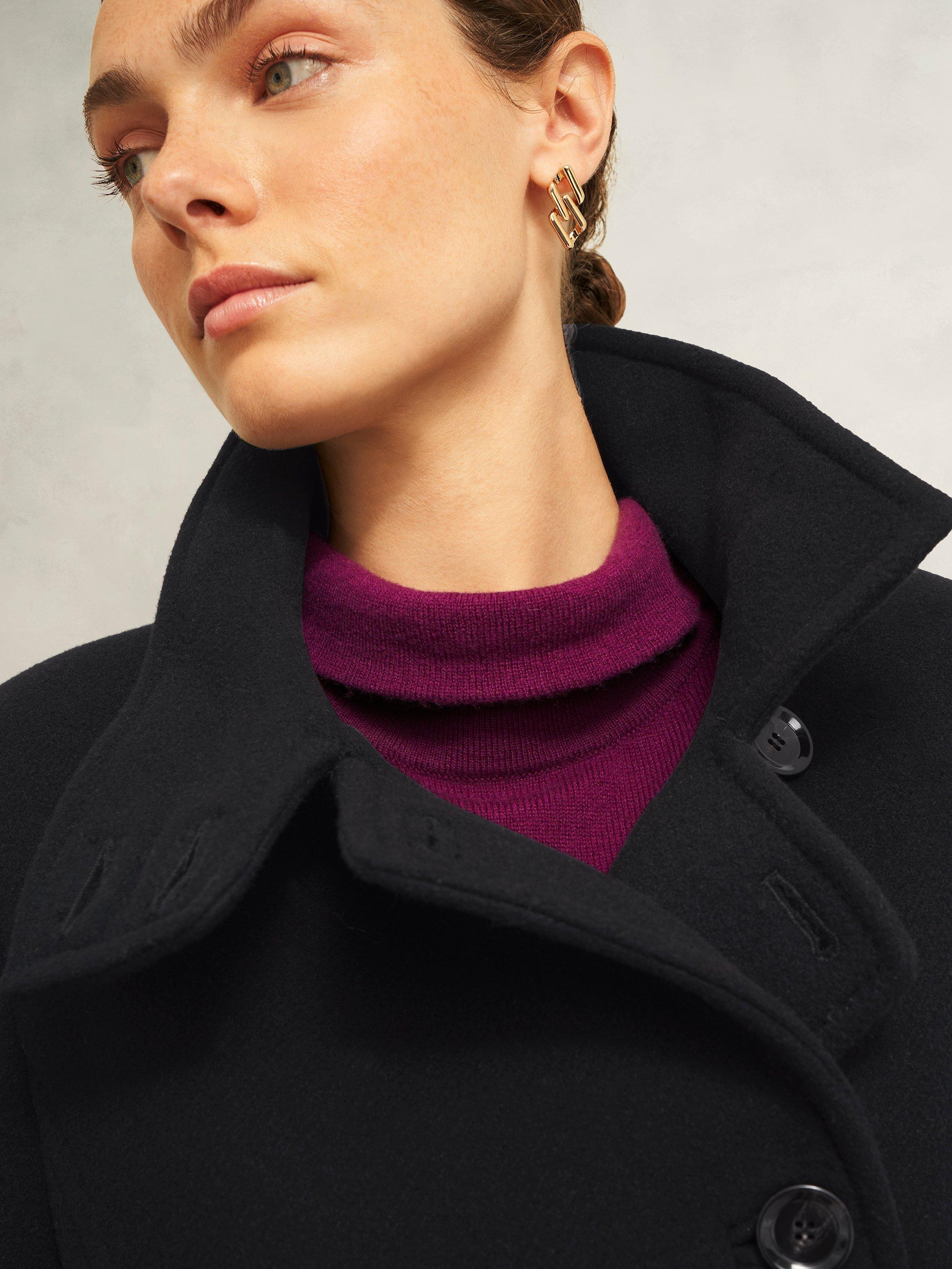 Product image 5 of 6, which shows Hobbs Delilah Wool Rich Coat, Black, 10