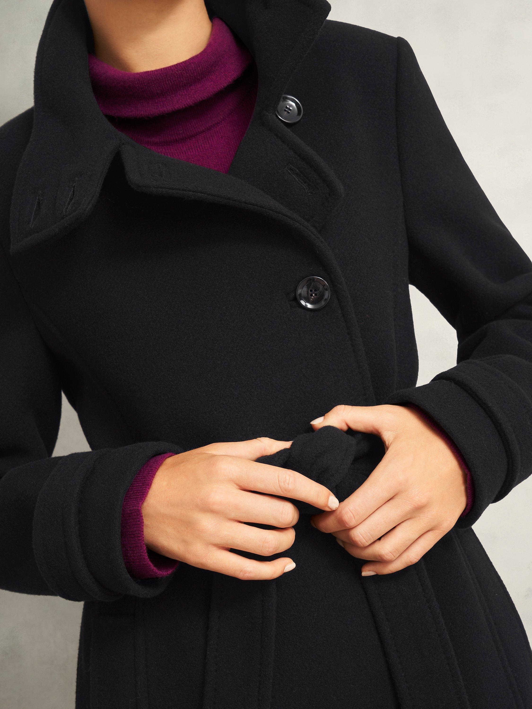 Product image 6 of 6, which shows Hobbs Delilah Wool Rich Coat, Black, 10