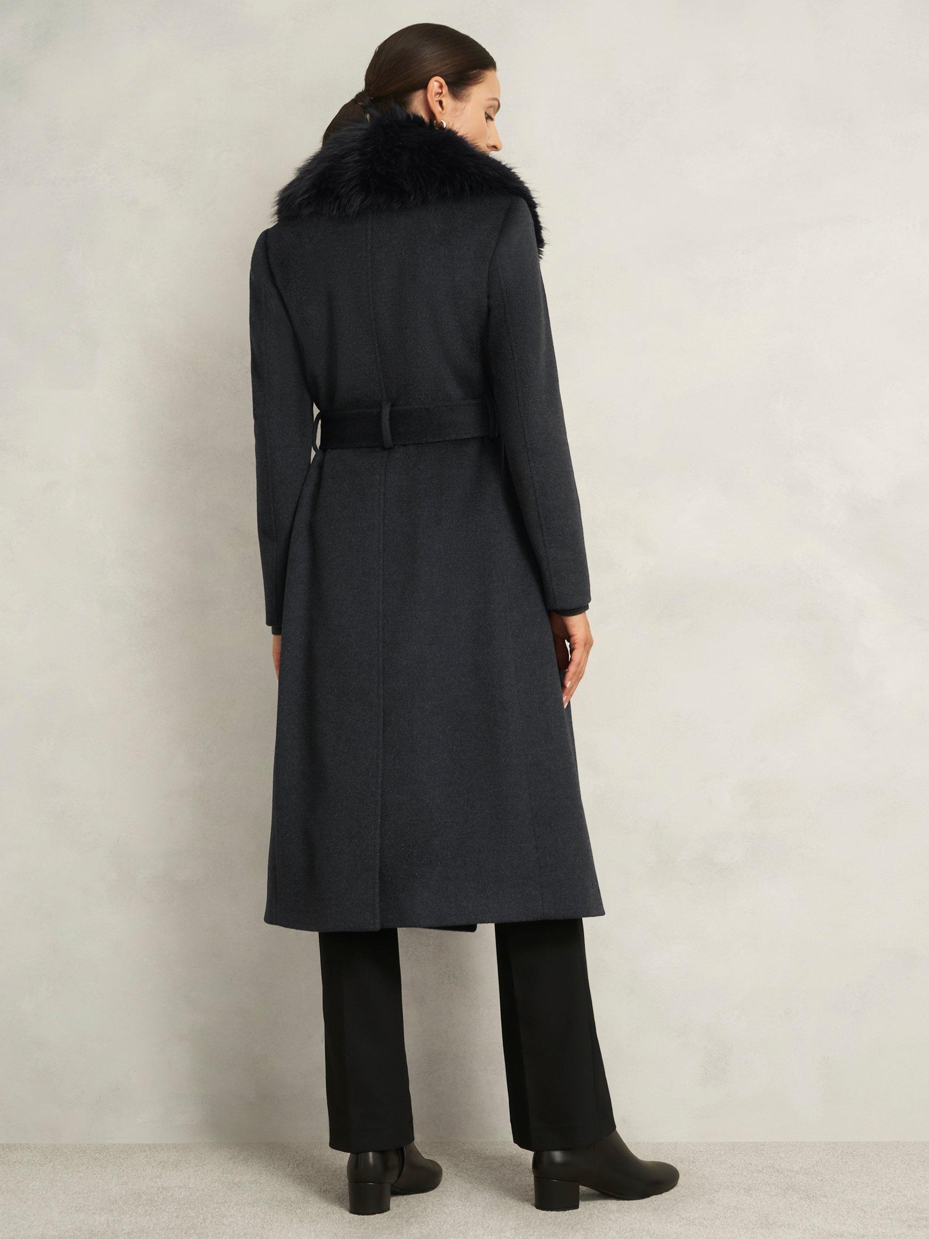 Product image 2 of 6, which shows Hobbs Livia Pure Wool Coat, Charcoal Grey, 10