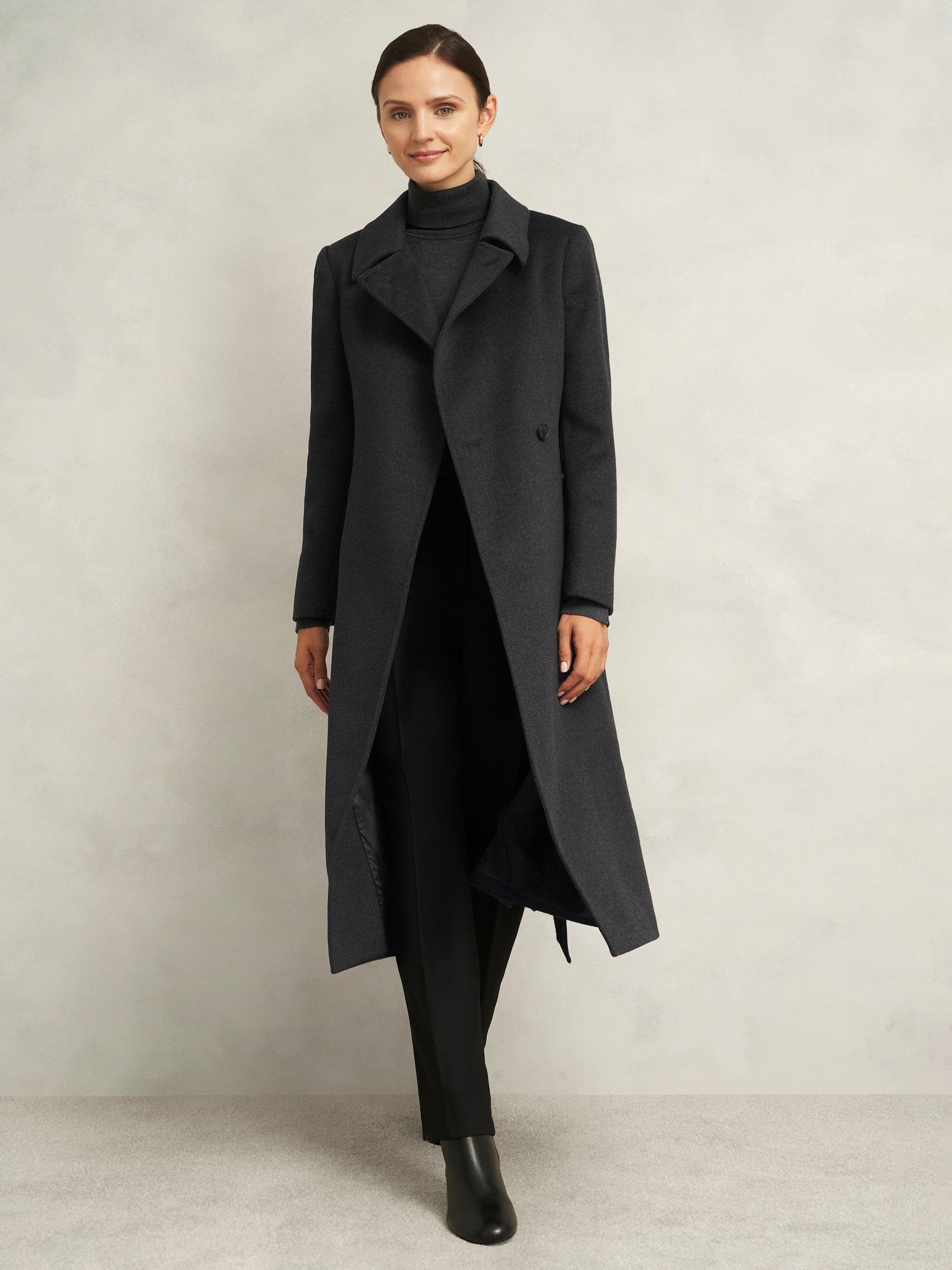 Product image 6 of 6, which shows Hobbs Livia Pure Wool Coat, Charcoal Grey, 10