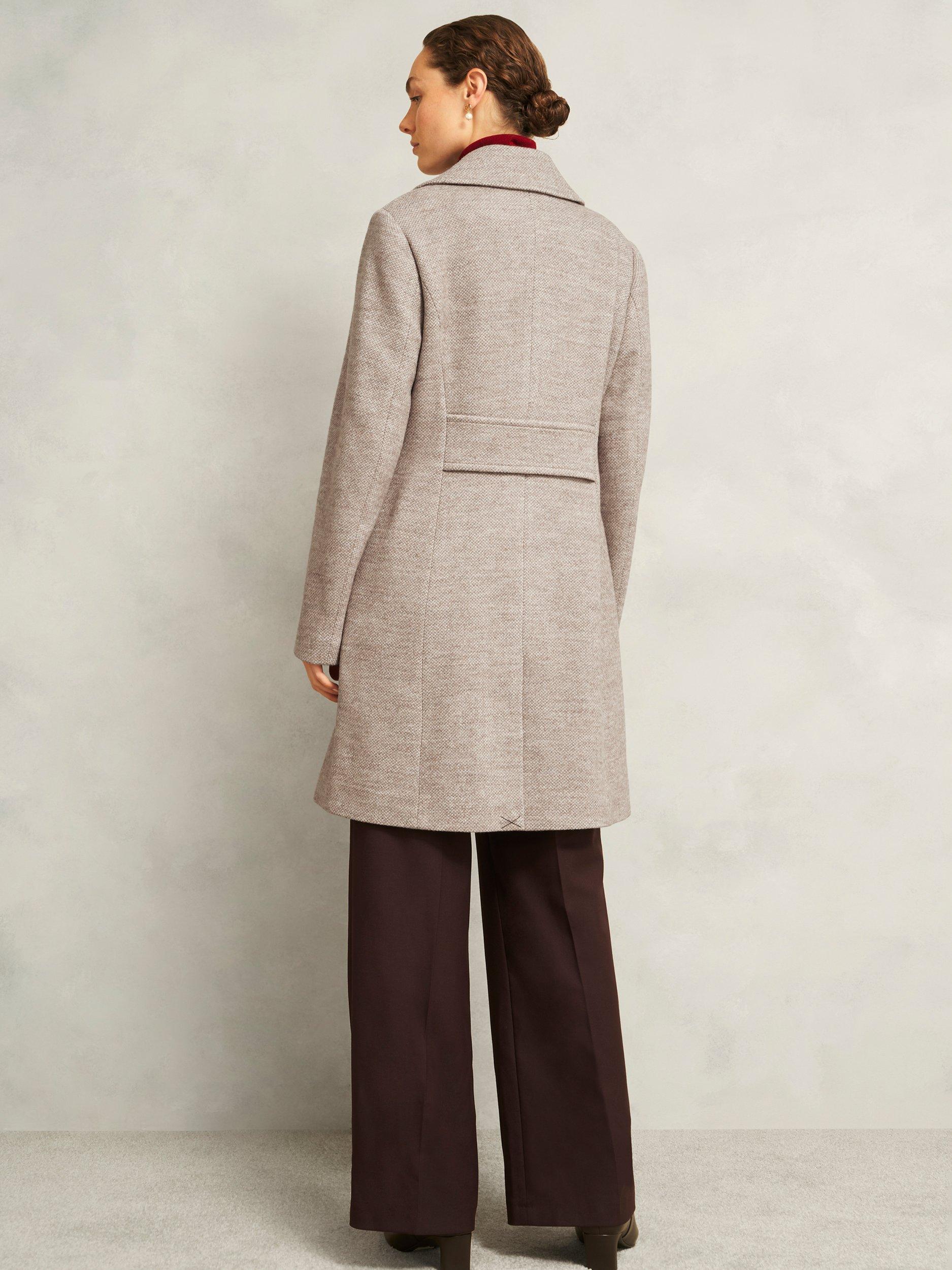 Product image 2 of 7, which shows Hobbs Janetta Wool Rich Coat, Neutral, 10