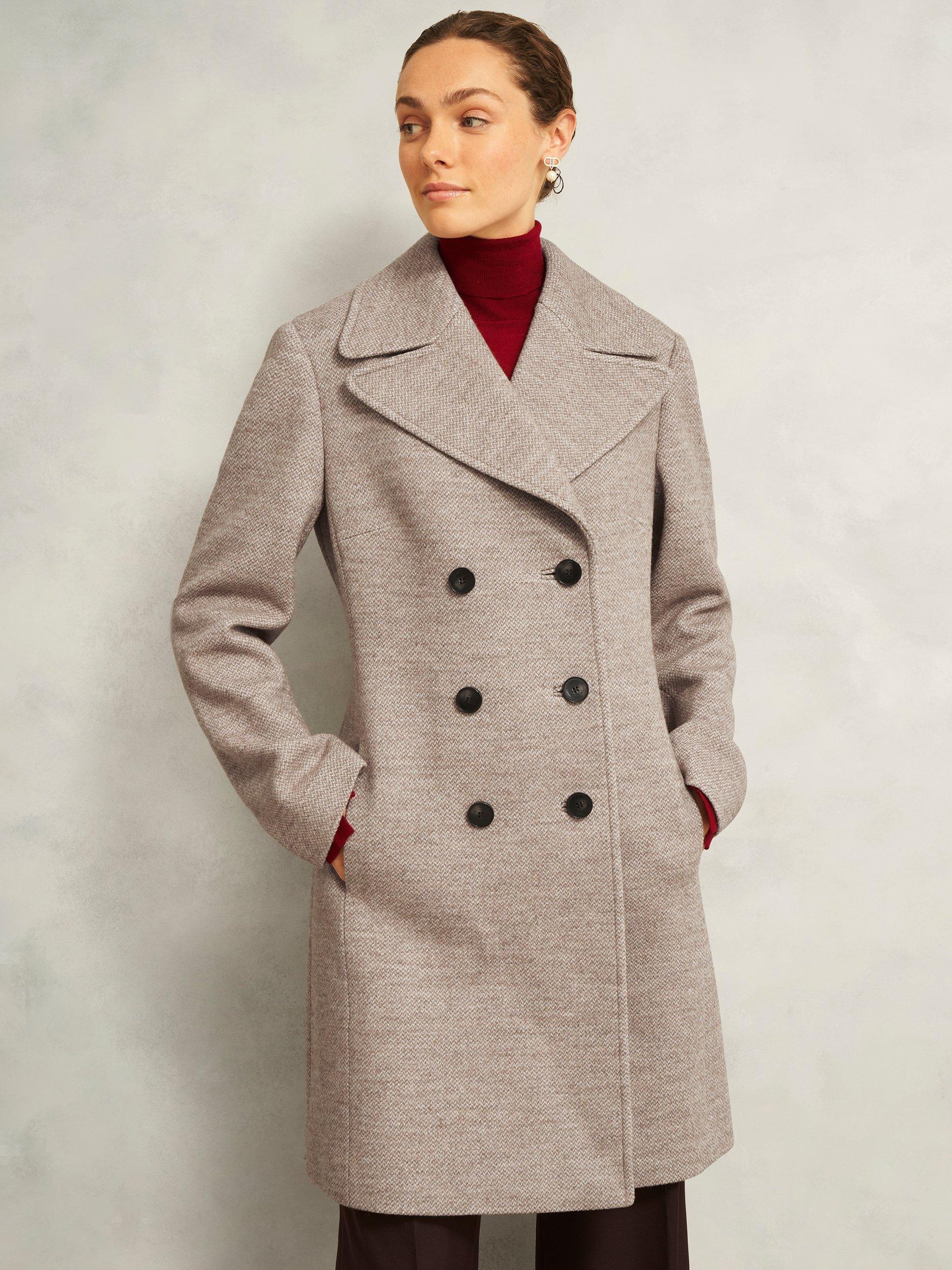 Product image 3 of 7, which shows Hobbs Janetta Wool Rich Coat, Neutral, 10