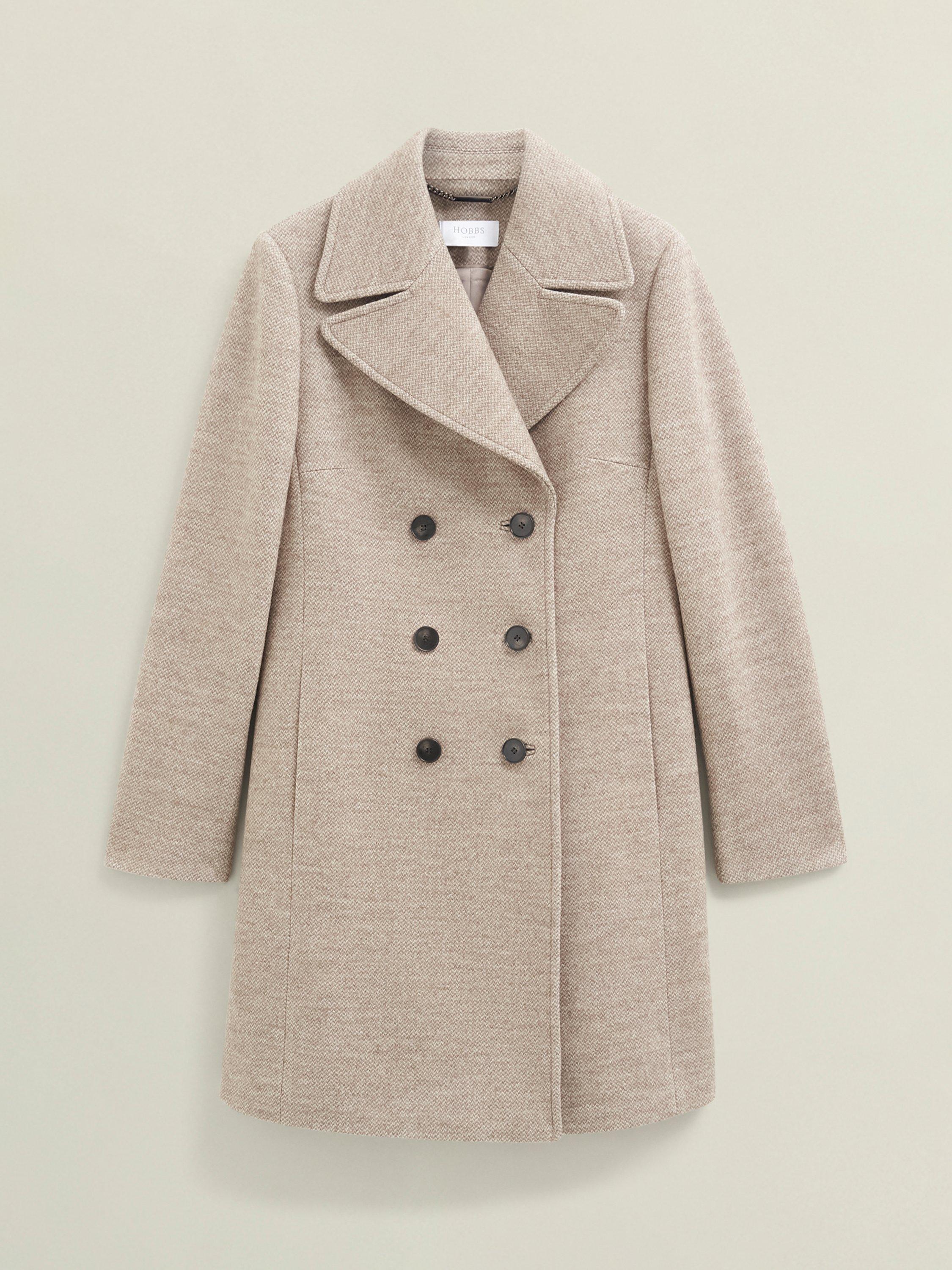 Product image 4 of 7, which shows Hobbs Janetta Wool Rich Coat, Neutral, 10
