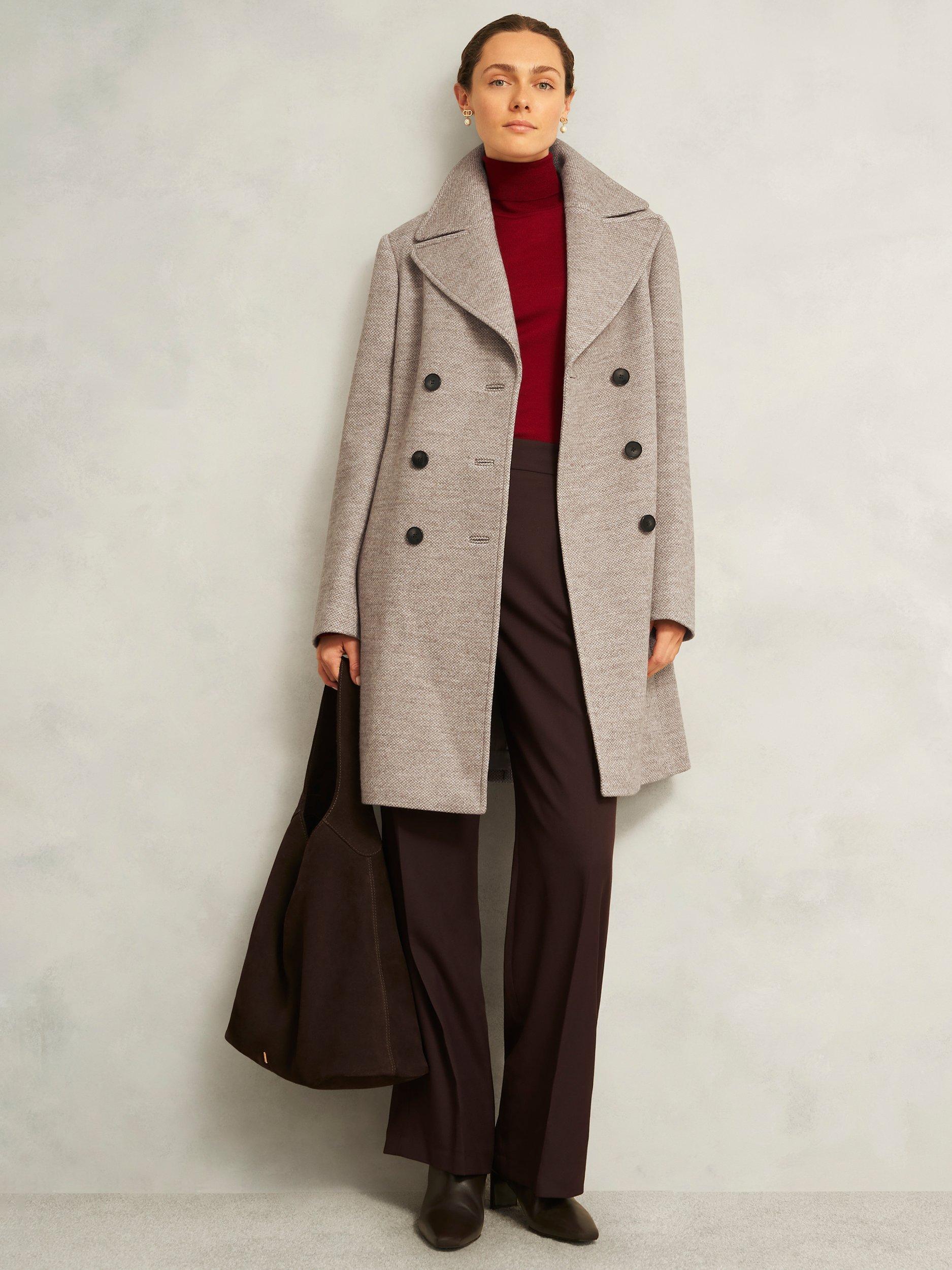 Product image 7 of 7, which shows Hobbs Janetta Wool Rich Coat, Neutral, 10