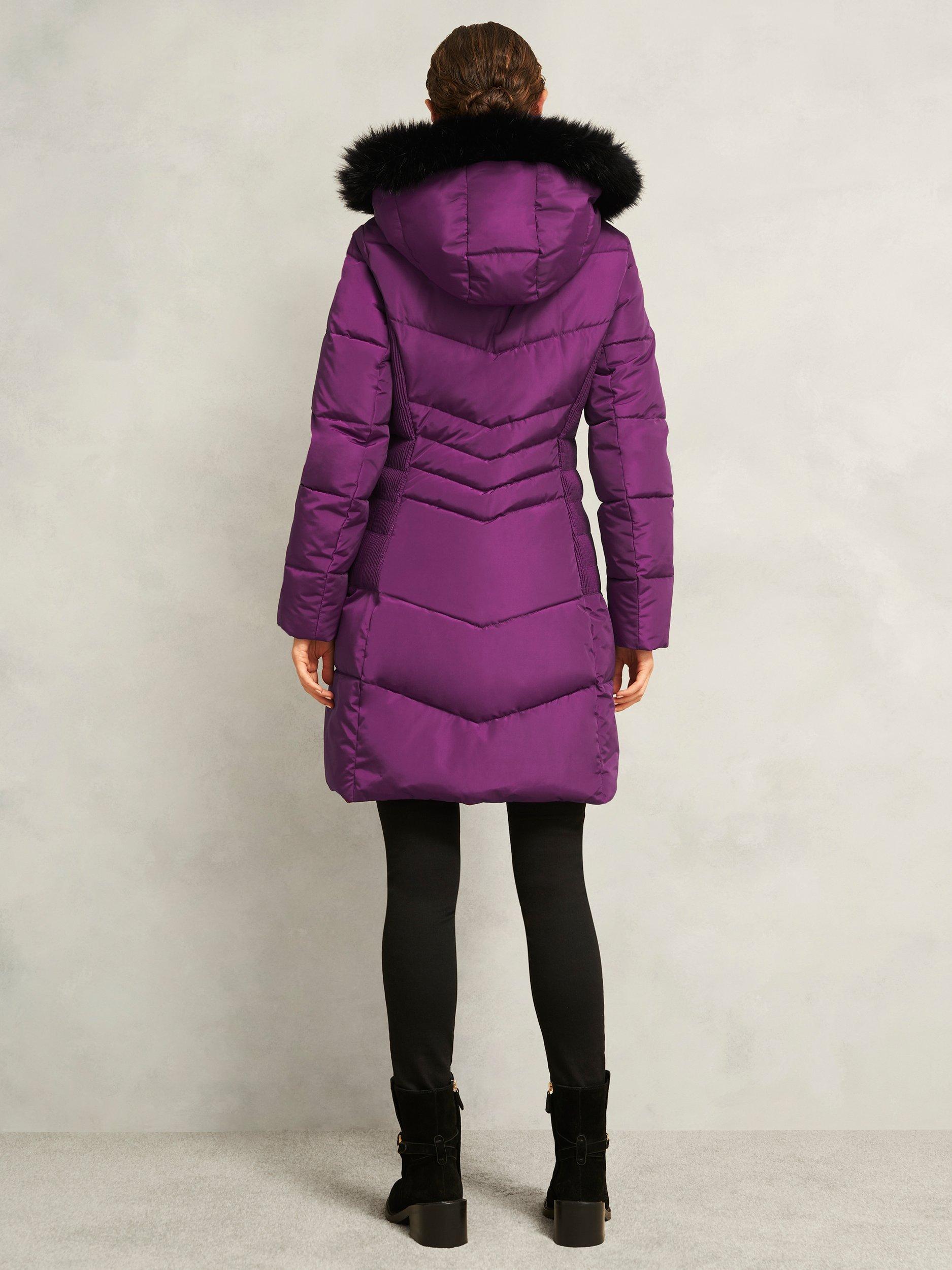 Product image 2 of 6, which shows Hobbs Jaymie Shower Resistant Puffer Jacket, Vibrant Purple, 6