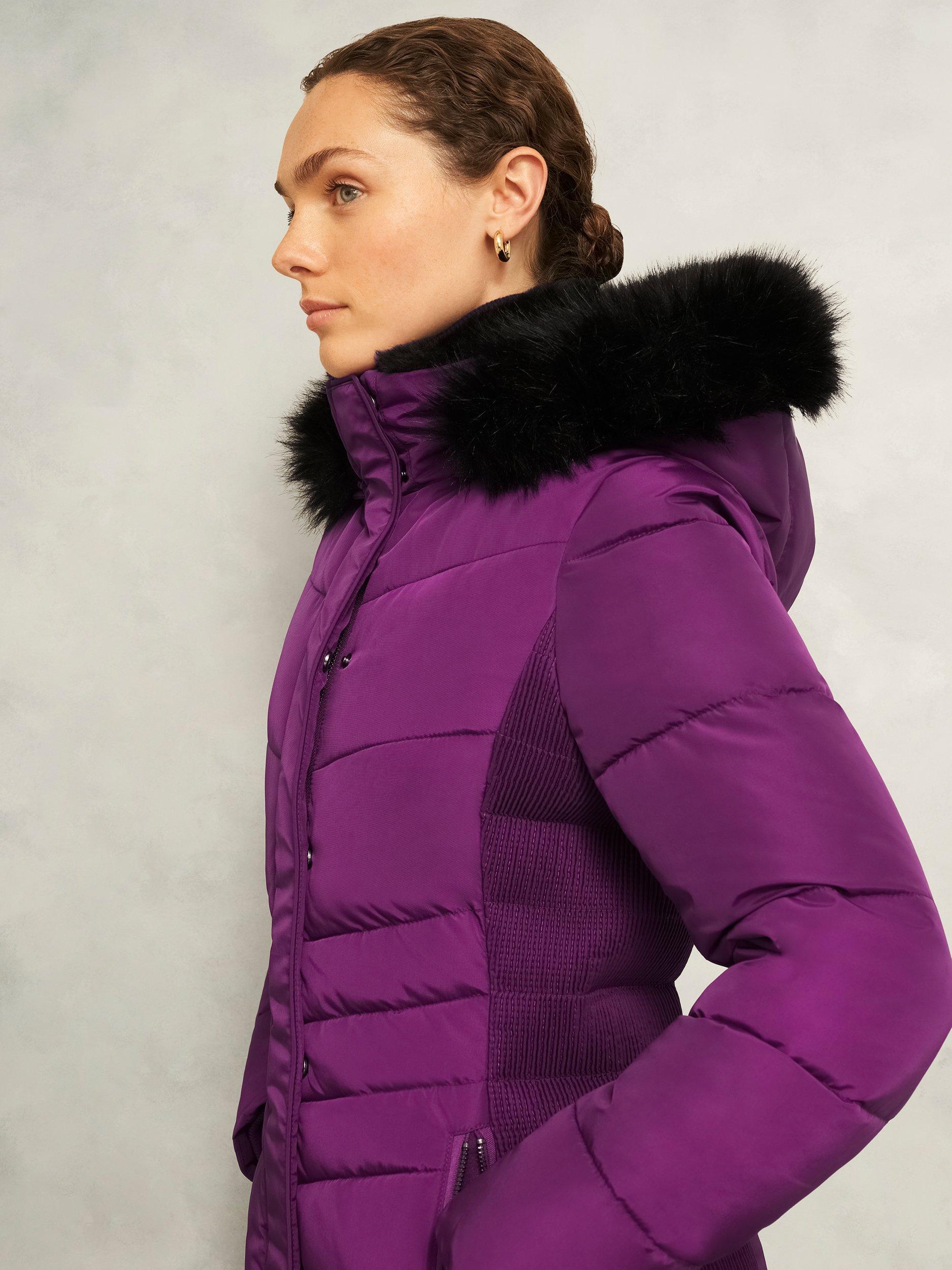 Product image 5 of 6, which shows Hobbs Jaymie Shower Resistant Puffer Jacket, Vibrant Purple, 6
