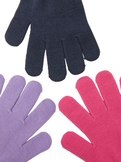 Angels by Accessorize Kids' Knitted Gloves, Pack of 3, Multi - view 2, Multi