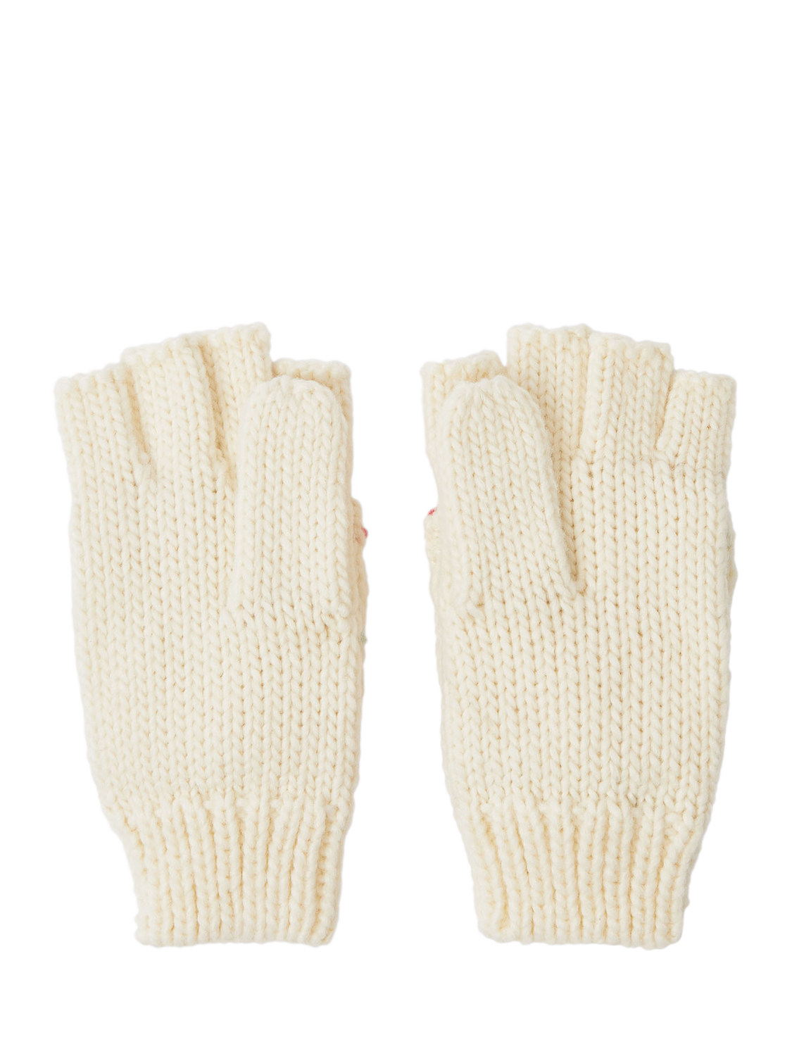 Product image 2 of 3, which shows Angels by Accessorize Kids' Sprinkles Gloves, Ivory, 3-5 years