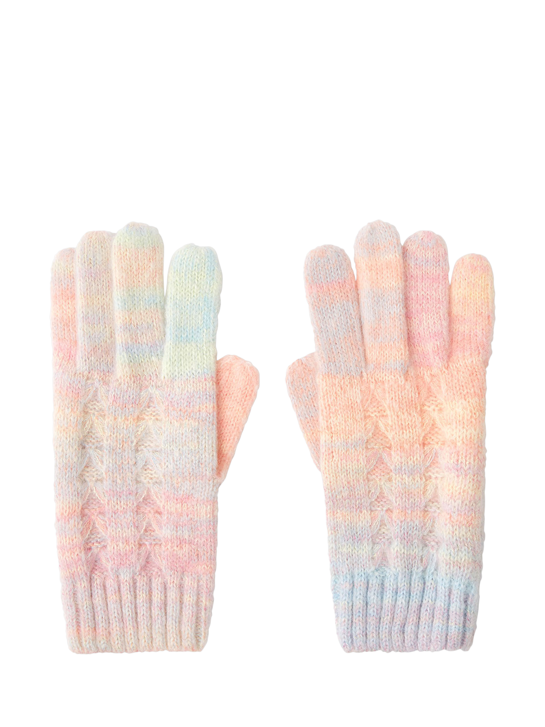 Angels by Accessorize Kids' Ombre Knitted Gloves, Pastel Multi