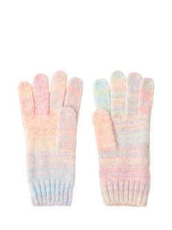 Angels by Accessorize Kids' Ombre Knitted Gloves, Pastel Multi - view 2, Pastel Multi