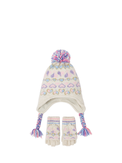 Angels by Accessorize Kids' Hat and Gloves Set, Multi, Multi