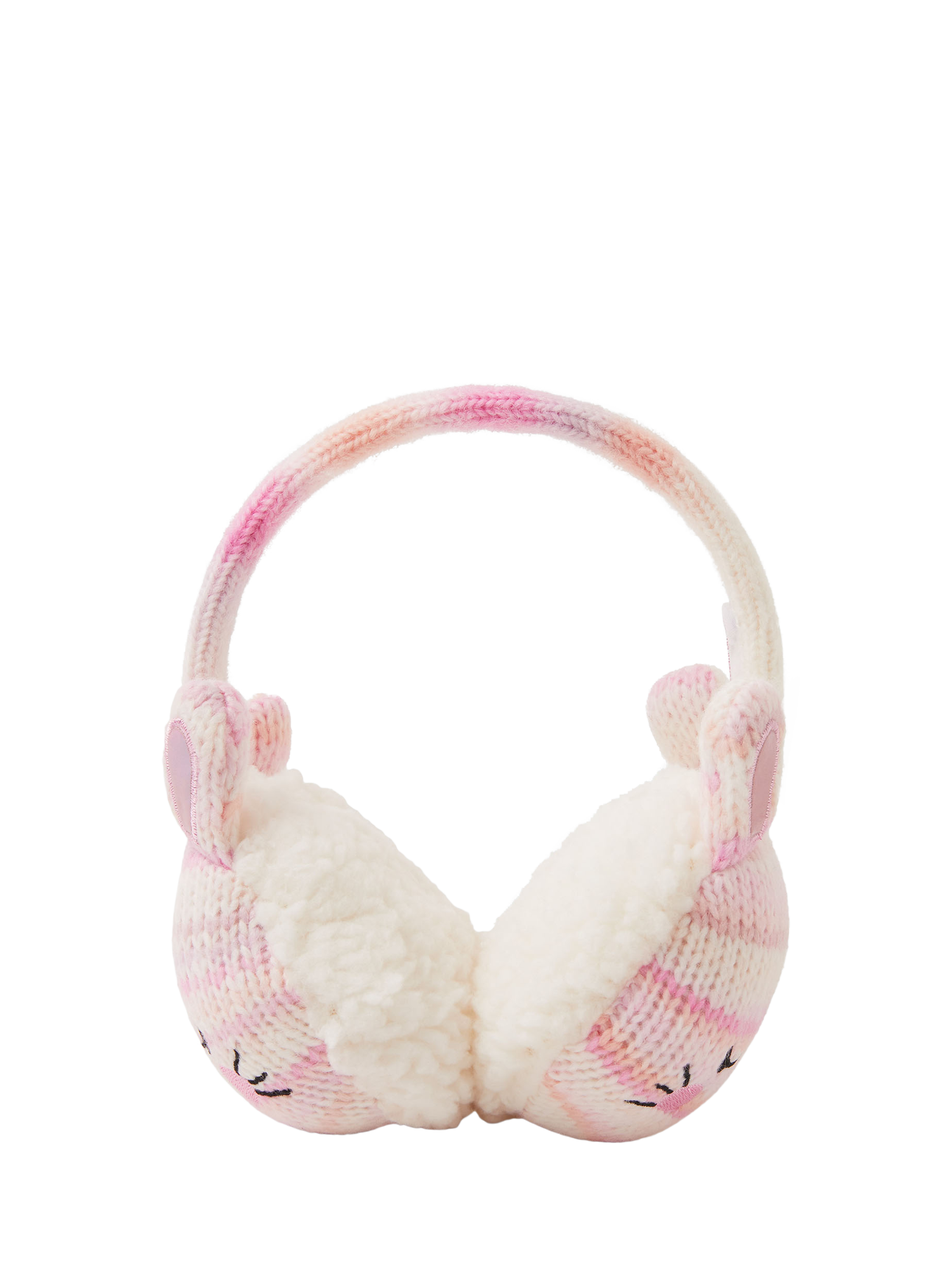 Product image 2 of 3, which shows Angels by Accessorize Kids' Knitted Bunny Earmuffs, Multi