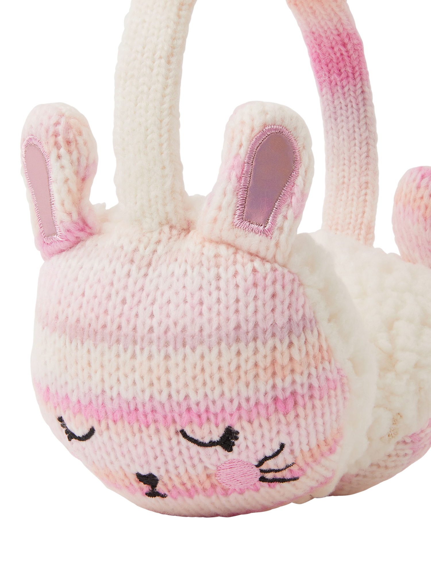 Product image 3 of 3, which shows Angels by Accessorize Kids' Knitted Bunny Earmuffs, Multi