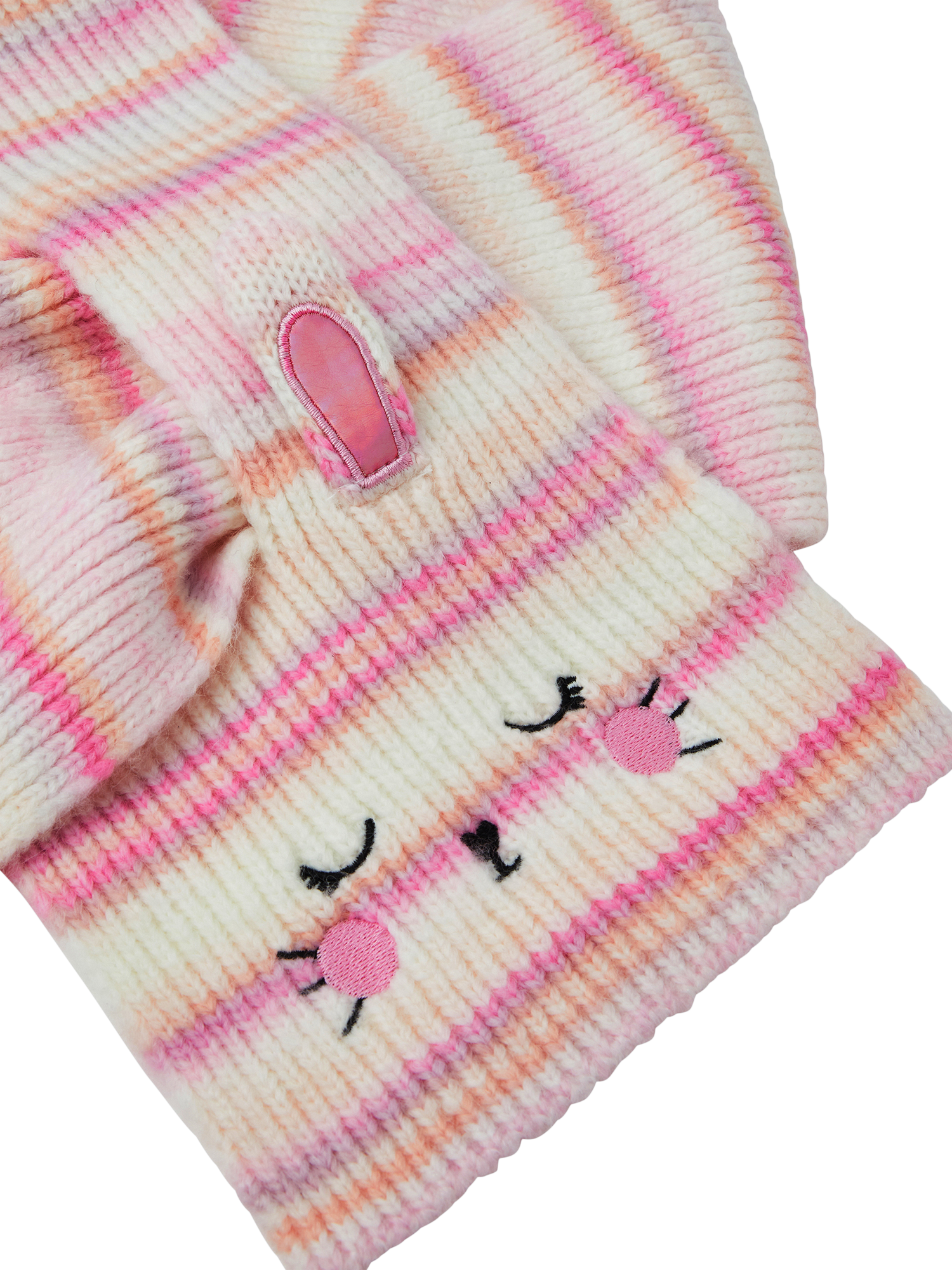 Product image 3 of 3, which shows Angels by Accessorize Kids' Knitted Bunny Scarf, Multi