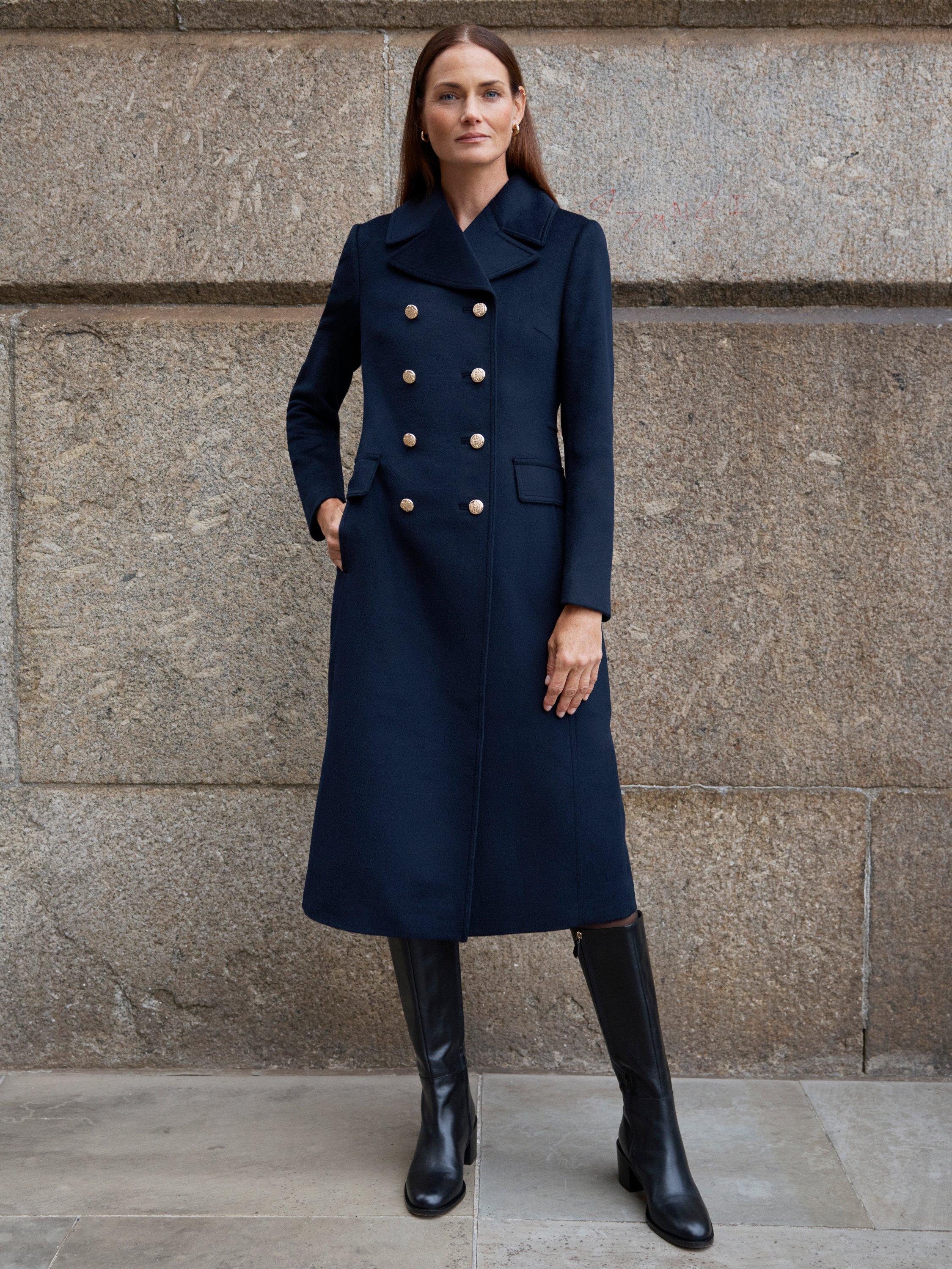 Product image 1 of 6, which shows Hobbs Larna Pure Wool Coat, Navy, 12