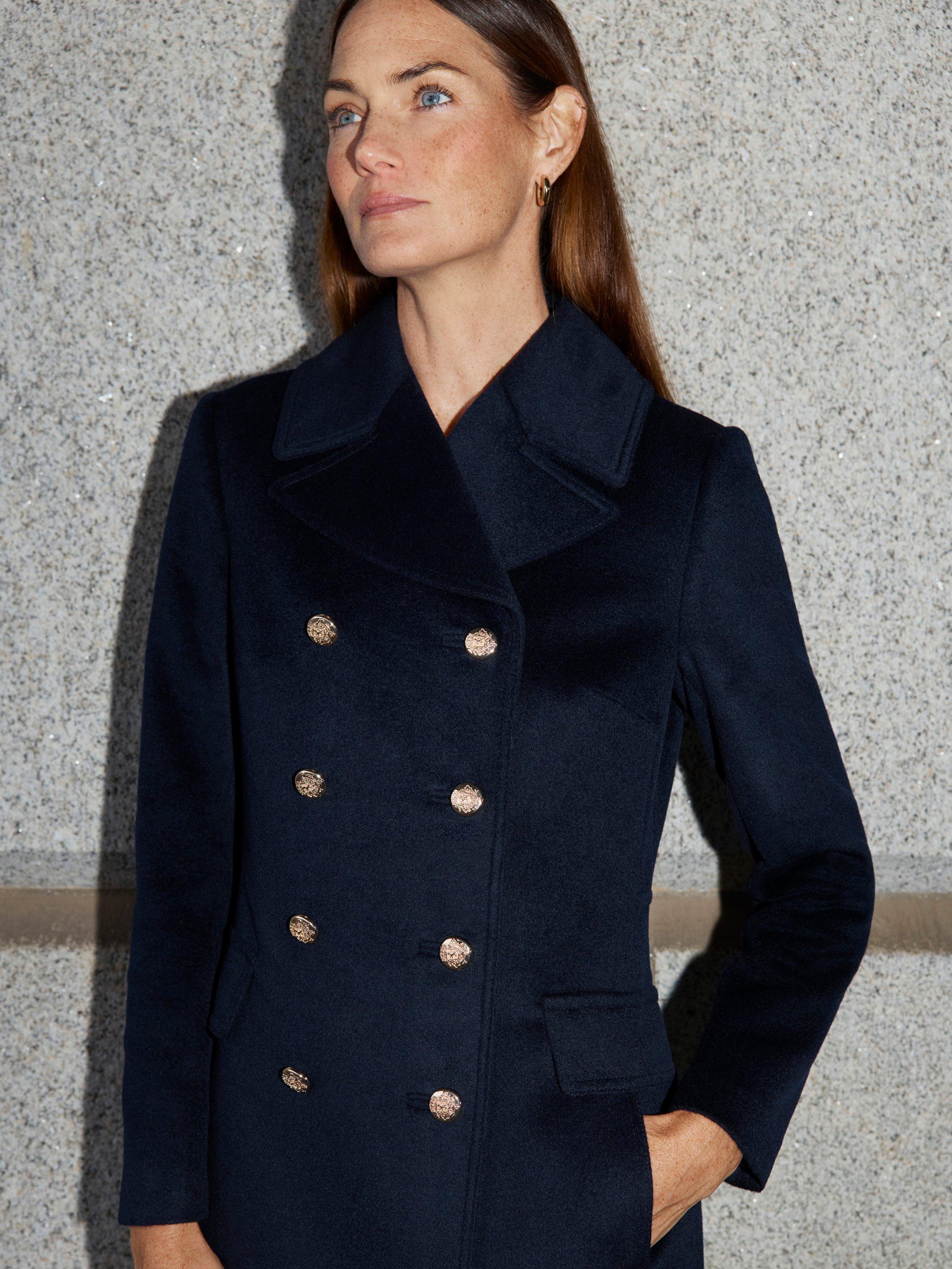 Product image 3 of 6, which shows Hobbs Larna Pure Wool Coat, Navy, 12