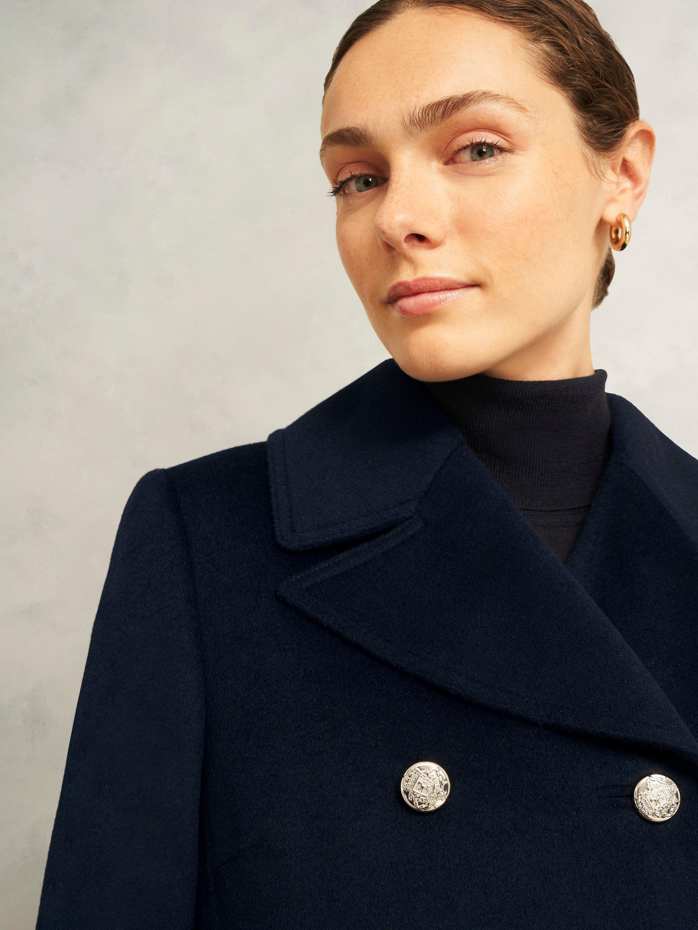 Product image 4 of 6, which shows Hobbs Larna Pure Wool Coat, Navy, 12