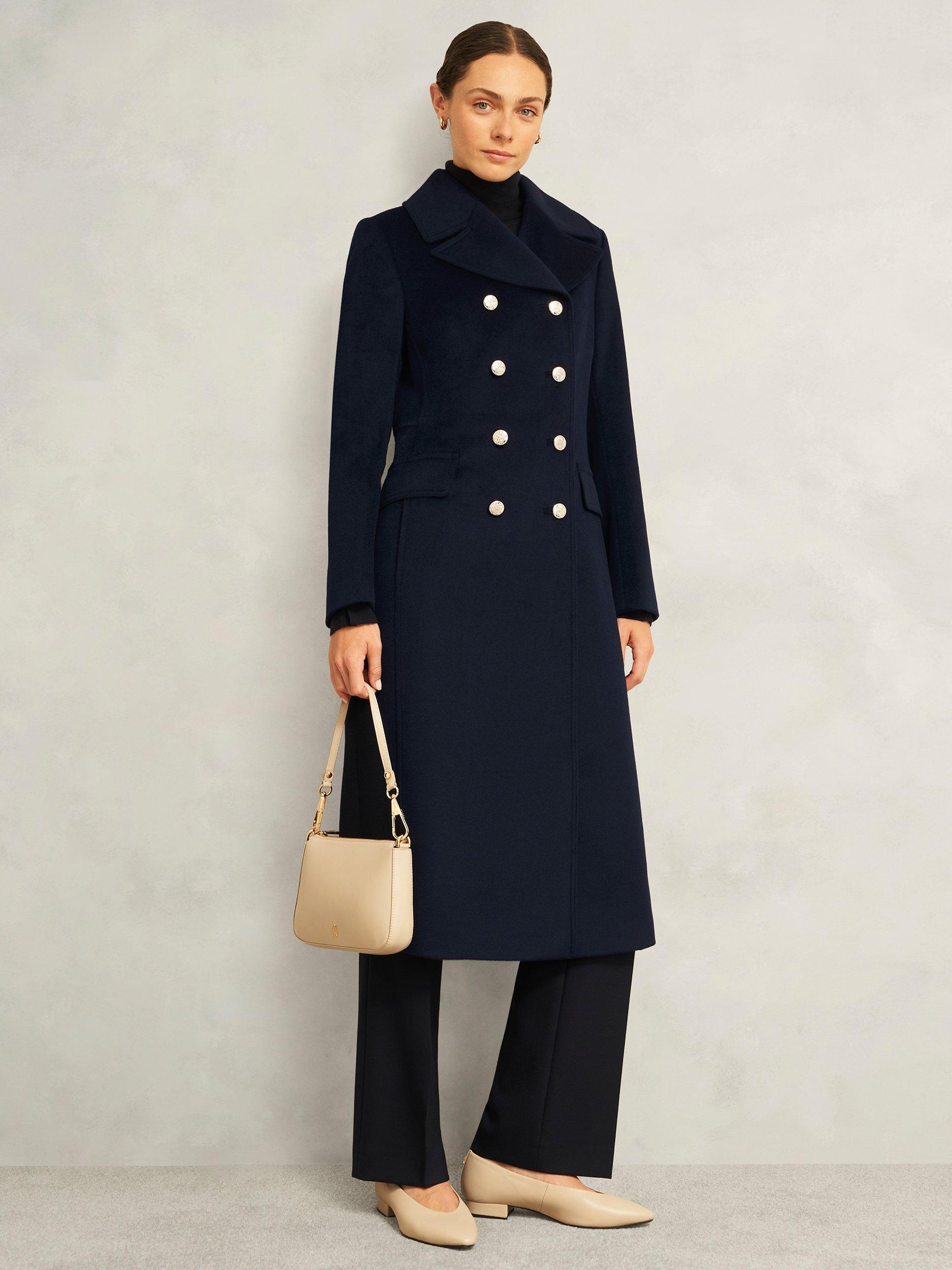 Product image 6 of 6, which shows Hobbs Larna Pure Wool Coat, Navy, 12