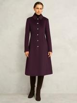 Hobbs Elaine Tweed Coat, Navy
