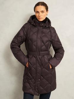 Hobbs Petite Lumi Puffer Coat, Deep Brown, Deep Brown