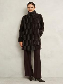 Hobbs Petite Rosanne Faux Fur Coat, Alder Brown, Alder Brown