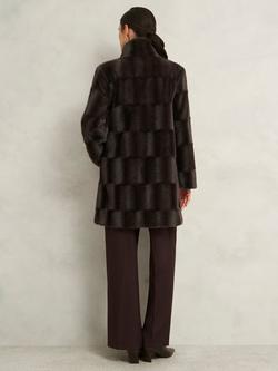 Hobbs Petite Rosanne Faux Fur Coat, Alder Brown - view 2, Alder Brown