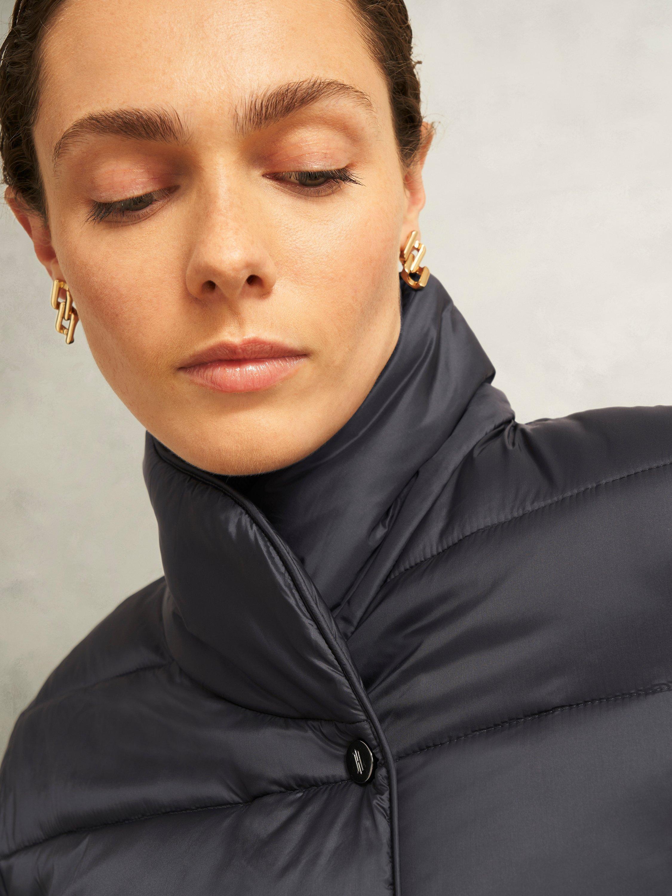 Product image 3 of 7, which shows Hobbs Petite Tana Shower Resistant Puffer Jacket, Charcoal, 6