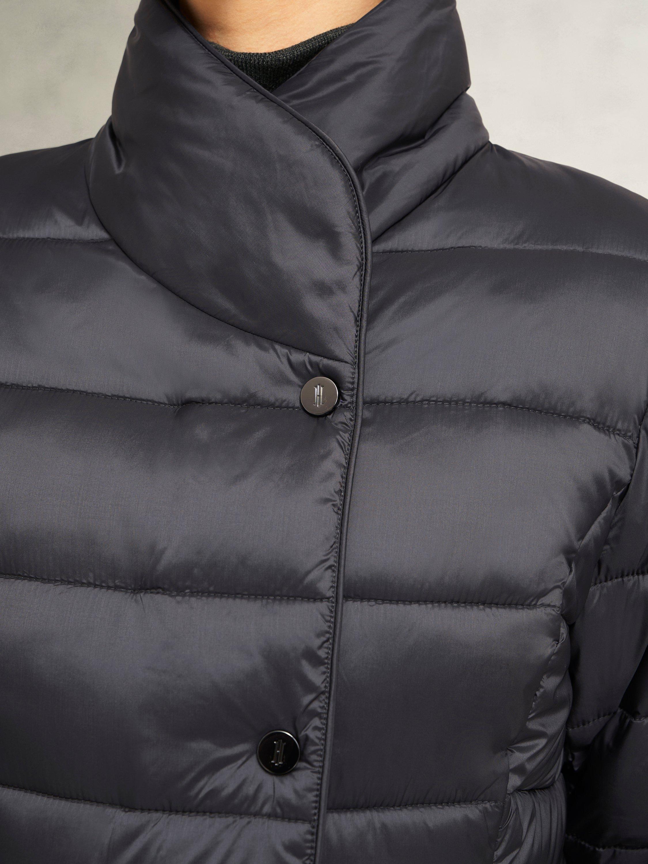 Product image 5 of 7, which shows Hobbs Petite Tana Shower Resistant Puffer Jacket, Charcoal, 6