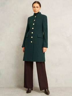 Hobbs Wilma Pure Wool Coat, Ponderosa Green, Ponderosa Green