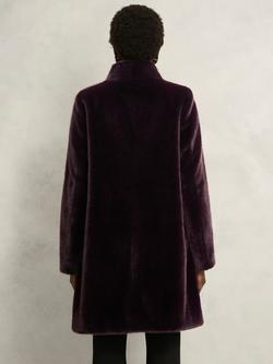 Hobbs Tarini Faux Fur Coat - view 2, Wine