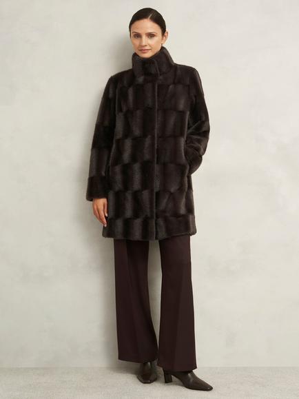 Hobbs Rosanne Faux Fur Coat, Alder Brown, Alder Brown
