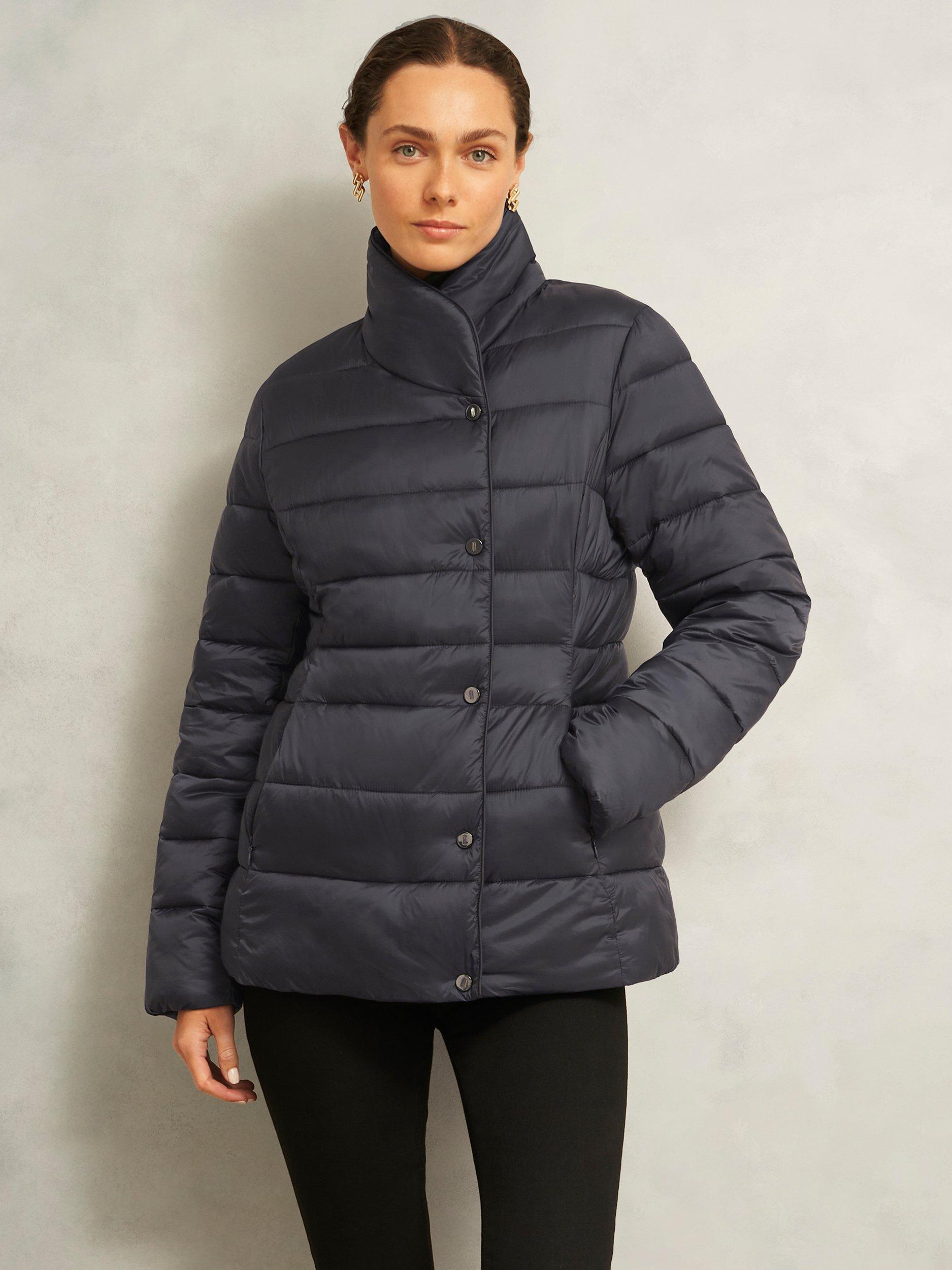 Product image 1 of 7, which shows Hobbs Tana Shower Resistant Puffer Jacket, Charcoal, 6