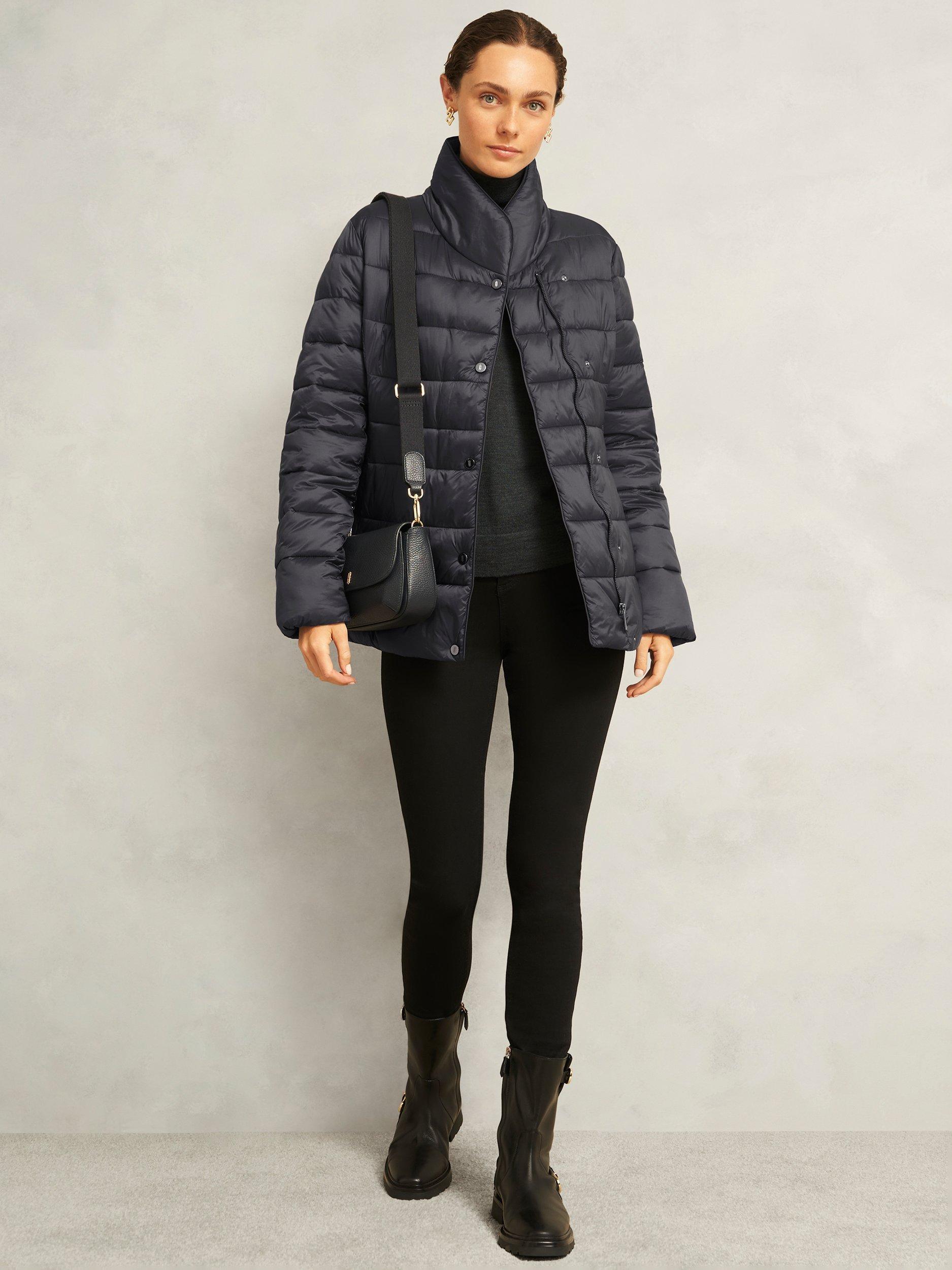 Product image 7 of 7, which shows Hobbs Tana Shower Resistant Puffer Jacket, Charcoal, 6