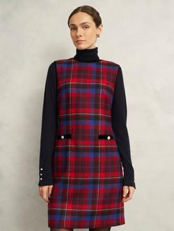 Hobbs Ingrid Tartan Pure Wool Dress, Red/Multi, Red/Multi