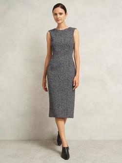 Hobbs Marlyn Wool Blend Dress, Black/White, Black/White